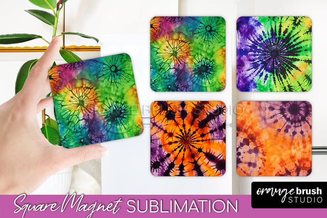 Halloween Tie Dye Magnet Sublimation PNG Design Sublimation OrangeBrushStudio 
