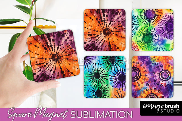 Halloween Tie Dye Magnet Sublimation PNG Design Sublimation OrangeBrushStudio 