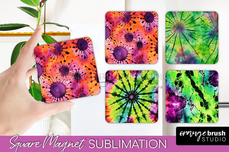Halloween Tie Dye Magnet Sublimation PNG Design Sublimation OrangeBrushStudio 