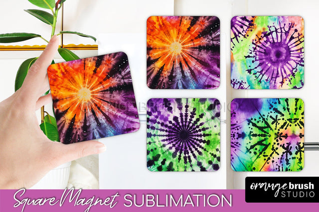 Halloween Tie Dye Magnet Sublimation PNG Design Sublimation OrangeBrushStudio 