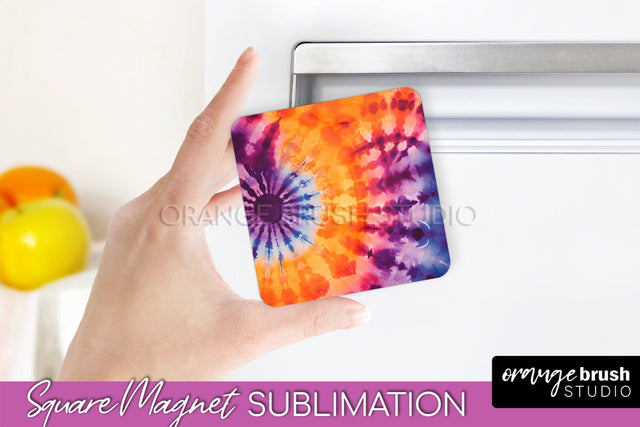 Halloween Tie Dye Magnet Sublimation PNG Design Sublimation OrangeBrushStudio 