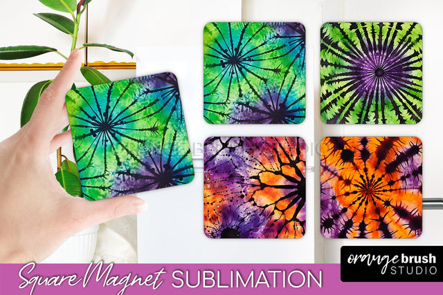 Halloween Tie Dye Magnet Sublimation PNG Design Sublimation OrangeBrushStudio 