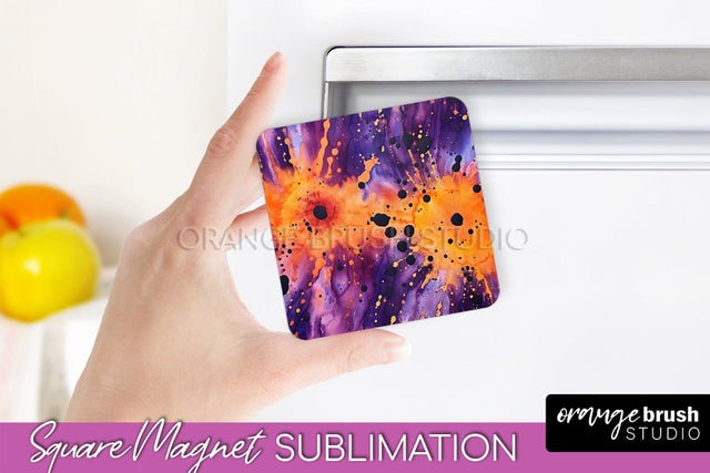 Halloween Tie Dye Magnet Sublimation PNG Design Sublimation OrangeBrushStudio 