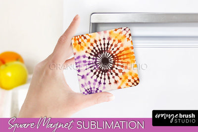 Halloween Tie Dye Magnet Sublimation PNG Design Sublimation OrangeBrushStudio 
