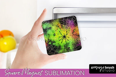 Halloween Tie Dye Magnet Sublimation PNG Design Sublimation OrangeBrushStudio 
