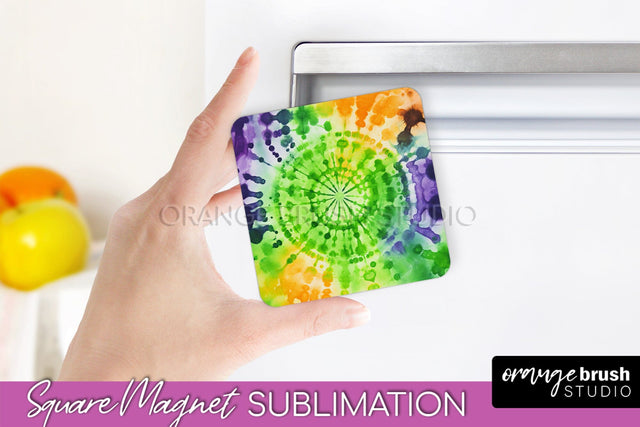 Halloween Tie Dye Magnet Sublimation PNG Design Sublimation OrangeBrushStudio 