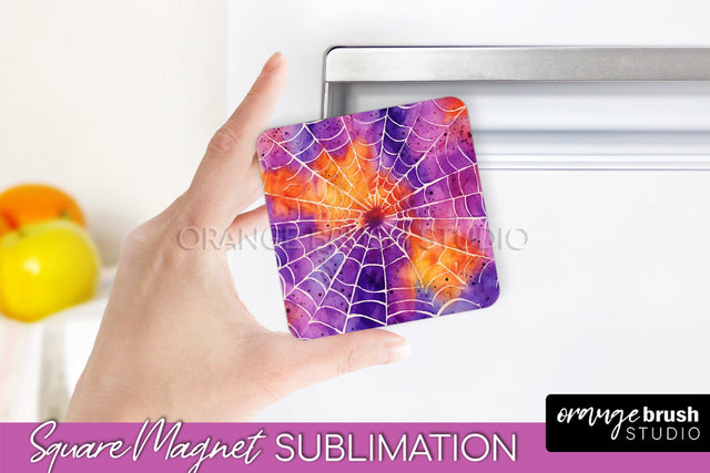Halloween Tie Dye Magnet Sublimation PNG Design Sublimation OrangeBrushStudio 