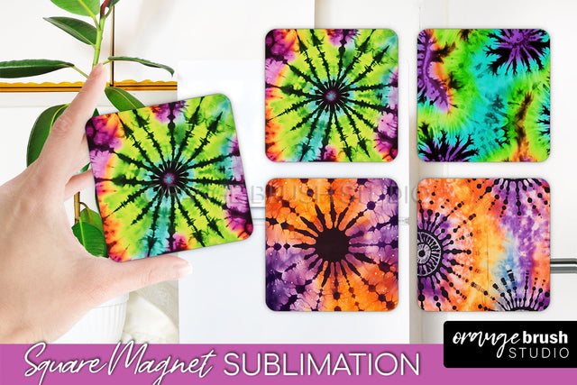 Halloween Tie Dye Magnet Sublimation PNG Design Sublimation OrangeBrushStudio 