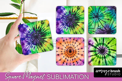 Halloween Tie Dye Magnet Sublimation PNG Design Sublimation OrangeBrushStudio 