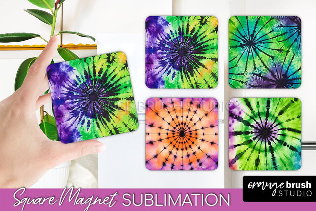 Halloween Tie Dye Magnet Sublimation PNG Design Sublimation OrangeBrushStudio 