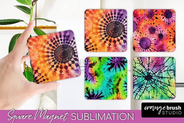 Halloween Tie Dye Magnet Sublimation PNG Design Sublimation OrangeBrushStudio 