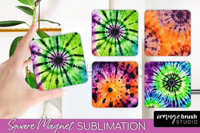 Halloween Tie Dye Magnet Sublimation PNG Design Sublimation OrangeBrushStudio 