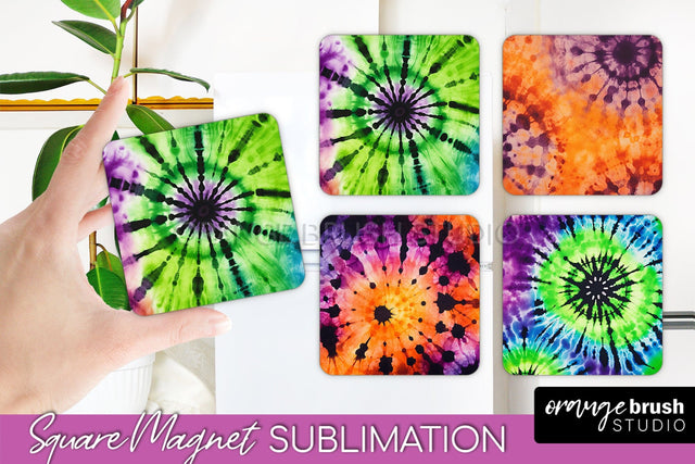 Halloween Tie Dye Magnet Sublimation PNG Design Sublimation OrangeBrushStudio 