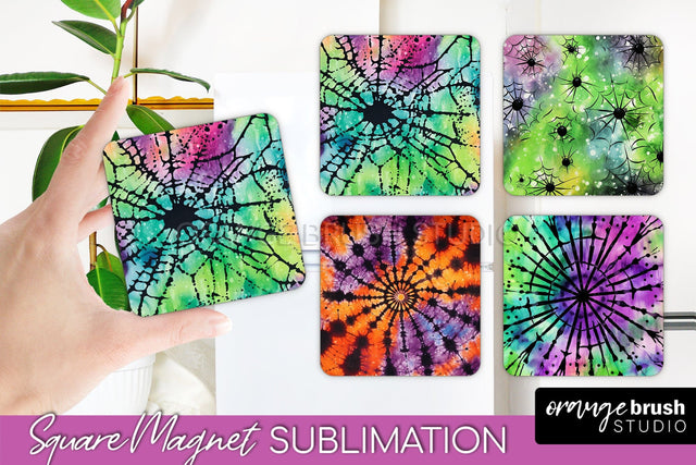 Halloween Tie Dye Magnet Sublimation PNG Design Sublimation OrangeBrushStudio 