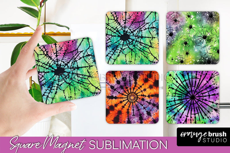 Halloween Tie Dye Magnet Sublimation PNG Design Sublimation OrangeBrushStudio 