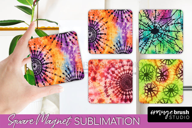 Halloween Tie Dye Magnet Sublimation PNG Design Sublimation OrangeBrushStudio 