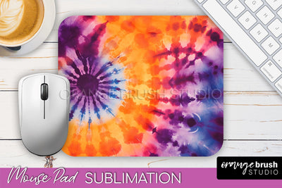 Halloween Tie Dye Mouse Pad - Tie Dye Mousepad Sublimation Sublimation OrangeBrushStudio 