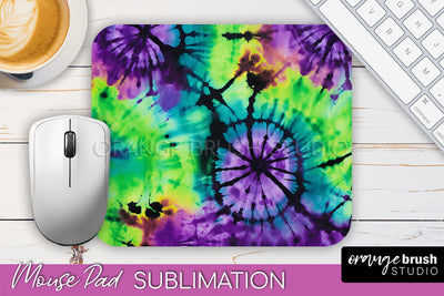 Halloween Tie Dye Mouse Pad - Tie Dye Mousepad Sublimation Sublimation OrangeBrushStudio 