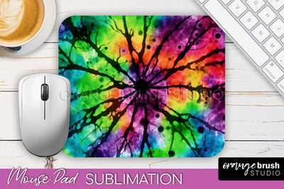 Halloween Tie Dye Mouse Pad - Tie Dye Mousepad Sublimation Sublimation OrangeBrushStudio 