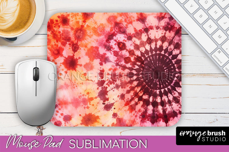 Halloween Tie Dye Mouse Pad - Tie Dye Mousepad Sublimation Sublimation OrangeBrushStudio 