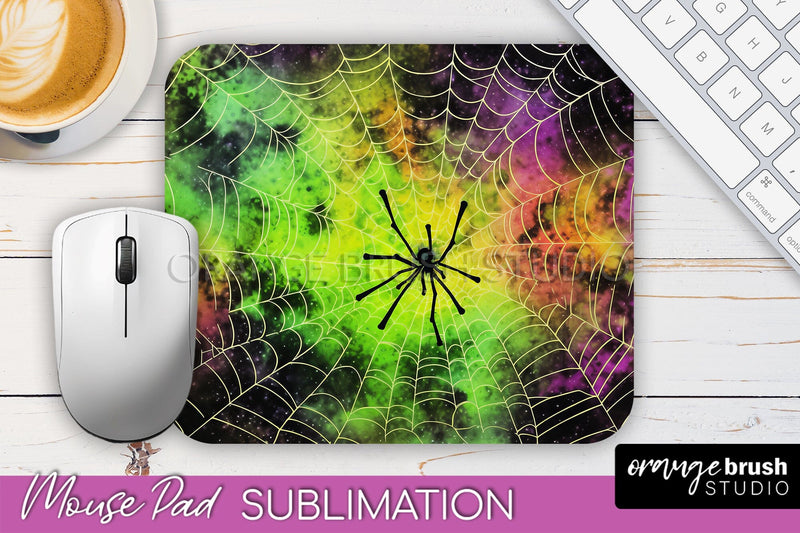 Halloween Tie Dye Mouse Pad - Tie Dye Mousepad Sublimation Sublimation OrangeBrushStudio 
