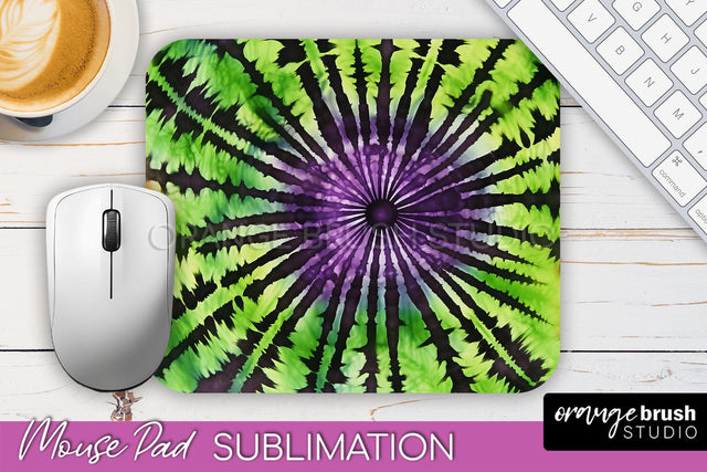 Halloween Tie Dye Mouse Pad - Tie Dye Mousepad Sublimation Sublimation OrangeBrushStudio 