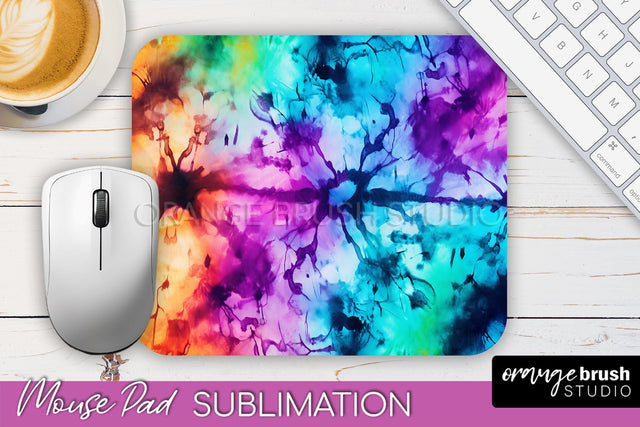 Halloween Tie Dye Mouse Pad - Tie Dye Mousepad Sublimation Sublimation OrangeBrushStudio 