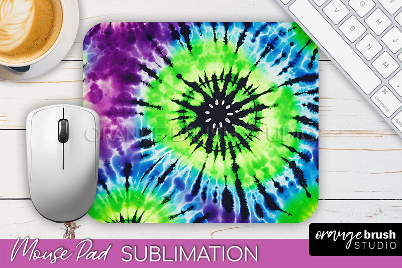 Halloween Tie Dye Mouse Pad - Tie Dye Mousepad Sublimation Sublimation OrangeBrushStudio 