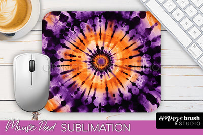 Halloween Tie Dye Mouse Pad - Tie Dye Mousepad Sublimation Sublimation OrangeBrushStudio 