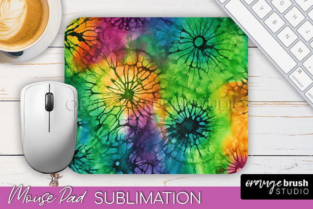Halloween Tie Dye Mouse Pad - Tie Dye Mousepad Sublimation Sublimation OrangeBrushStudio 