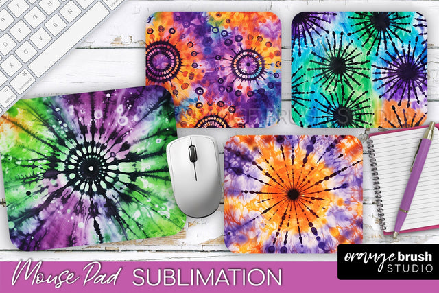 Halloween Tie Dye Mouse Pad - Tie Dye Mousepad Sublimation Sublimation OrangeBrushStudio 