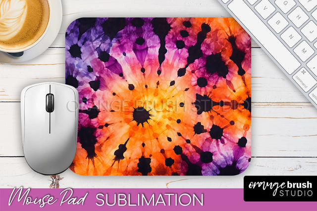Halloween Tie Dye Mouse Pad - Tie Dye Mousepad Sublimation Sublimation OrangeBrushStudio 