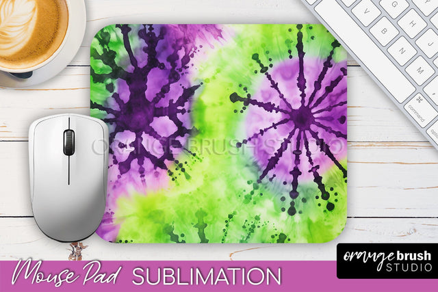 Halloween Tie Dye Mouse Pad - Tie Dye Mousepad Sublimation Sublimation OrangeBrushStudio 