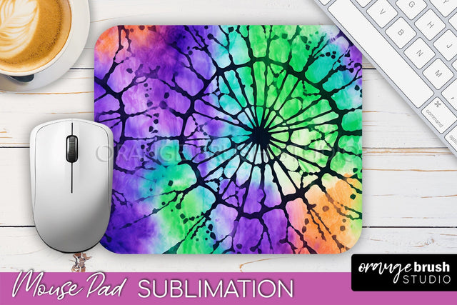 Halloween Tie Dye Mouse Pad - Tie Dye Mousepad Sublimation Sublimation OrangeBrushStudio 
