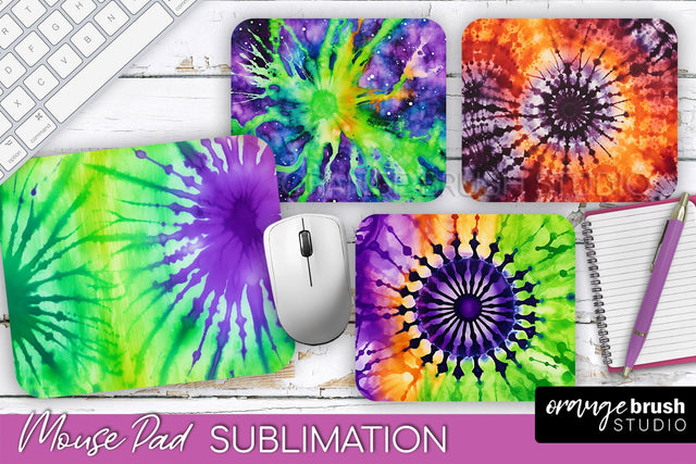 Halloween Tie Dye Mouse Pad - Tie Dye Mousepad Sublimation Sublimation OrangeBrushStudio 