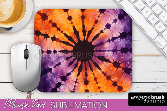 Halloween Tie Dye Mouse Pad - Tie Dye Mousepad Sublimation Sublimation OrangeBrushStudio 