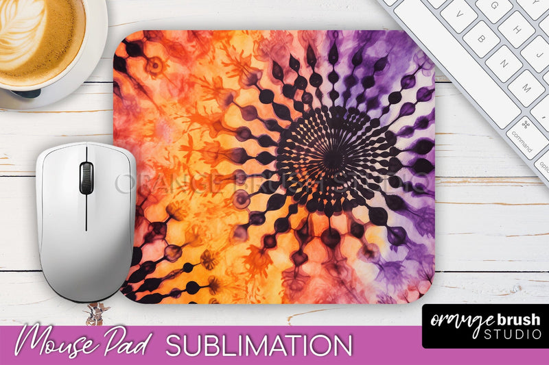 Halloween Tie Dye Mouse Pad - Tie Dye Mousepad Sublimation Sublimation OrangeBrushStudio 
