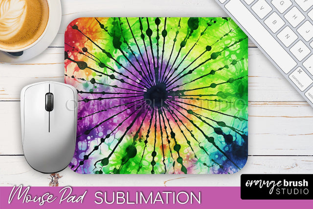 Halloween Tie Dye Mouse Pad - Tie Dye Mousepad Sublimation Sublimation OrangeBrushStudio 