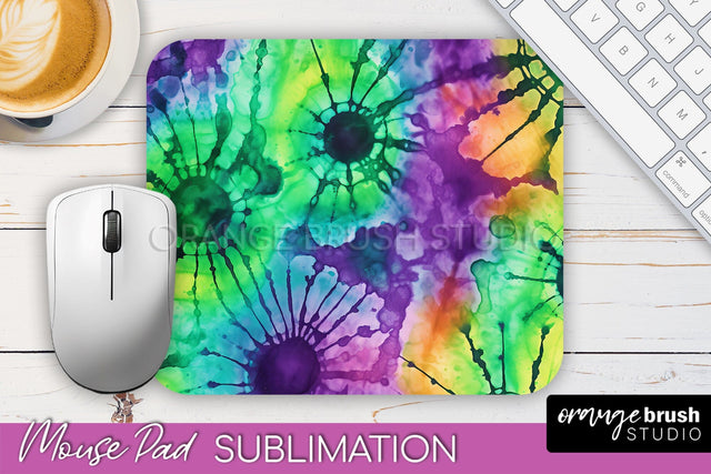 Halloween Tie Dye Mouse Pad - Tie Dye Mousepad Sublimation Sublimation OrangeBrushStudio 