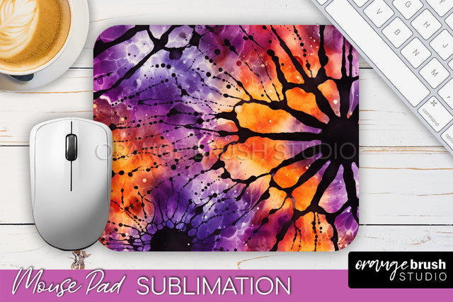 Halloween Tie Dye Mouse Pad - Tie Dye Mousepad Sublimation Sublimation OrangeBrushStudio 