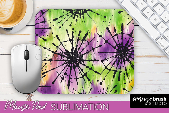 Halloween Tie Dye Mouse Pad - Tie Dye Mousepad Sublimation Sublimation OrangeBrushStudio 