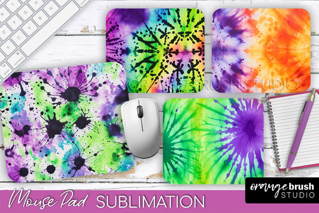 Halloween Tie Dye Mouse Pad - Tie Dye Mousepad Sublimation Sublimation OrangeBrushStudio 
