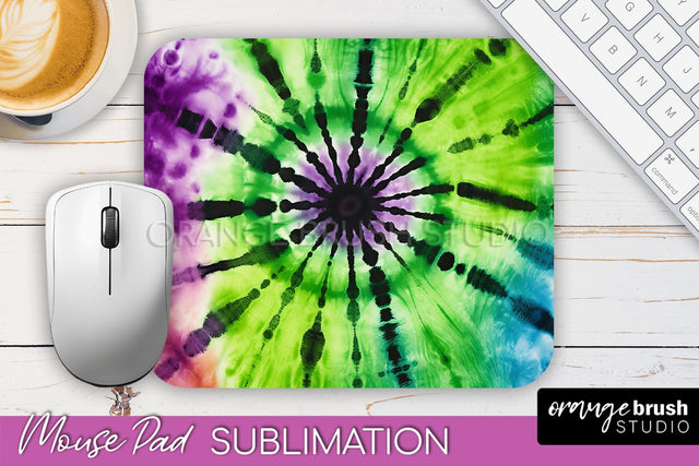 Halloween Tie Dye Mouse Pad - Tie Dye Mousepad Sublimation Sublimation OrangeBrushStudio 