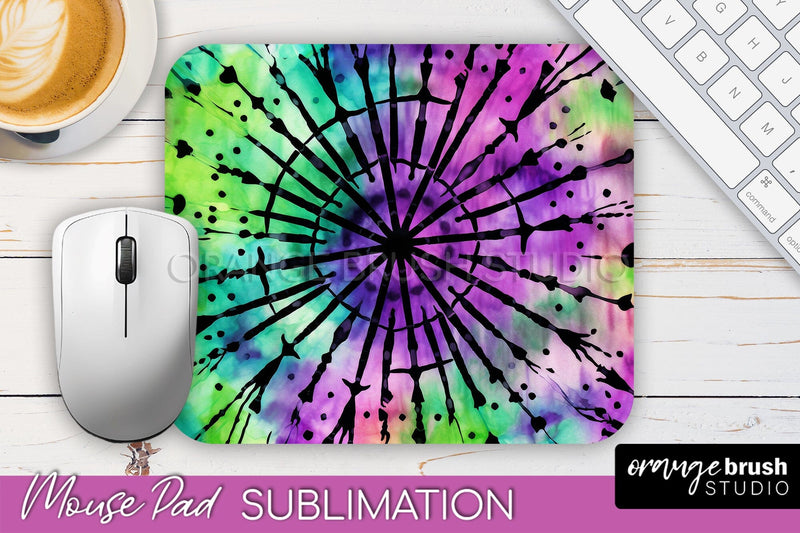 Halloween Tie Dye Mouse Pad - Tie Dye Mousepad Sublimation Sublimation OrangeBrushStudio 