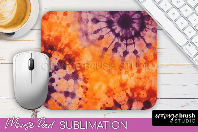 Halloween Tie Dye Mouse Pad - Tie Dye Mousepad Sublimation Sublimation OrangeBrushStudio 