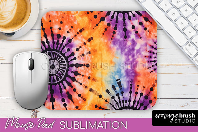 Halloween Tie Dye Mouse Pad - Tie Dye Mousepad Sublimation Sublimation OrangeBrushStudio 