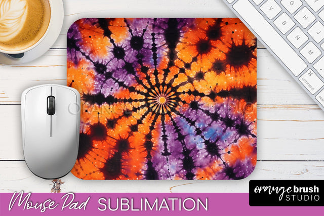 Halloween Tie Dye Mouse Pad - Tie Dye Mousepad Sublimation Sublimation OrangeBrushStudio 