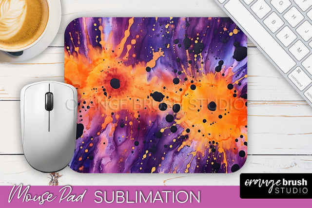 Halloween Tie Dye Mouse Pad - Tie Dye Mousepad Sublimation Sublimation OrangeBrushStudio 