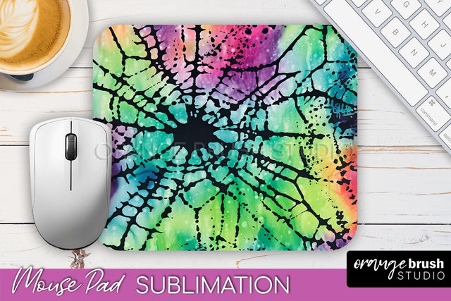 Halloween Tie Dye Mouse Pad - Tie Dye Mousepad Sublimation Sublimation OrangeBrushStudio 