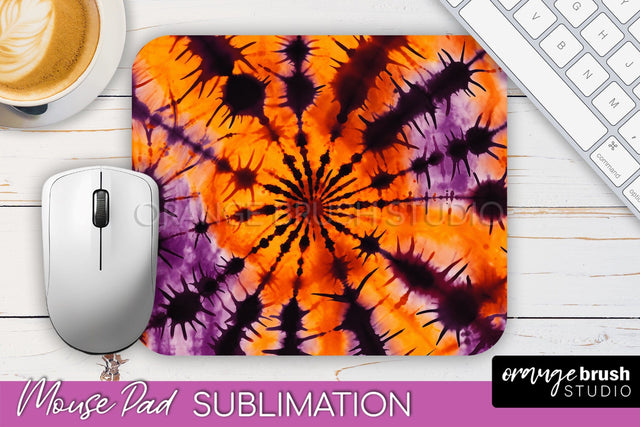 Halloween Tie Dye Mouse Pad - Tie Dye Mousepad Sublimation Sublimation OrangeBrushStudio 